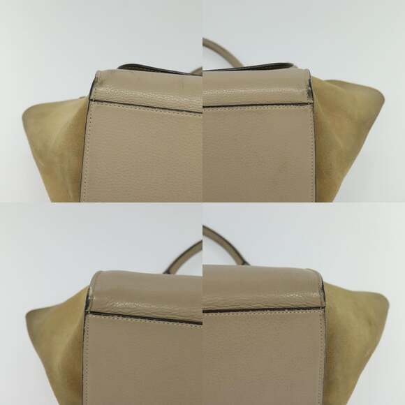 CELINE Trapeze Hand Bag Leather Beige Silver - Picture 10 of 13
